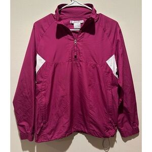 Nike‎ Golf Womens Berry Purple Quarter Zip Windbreaker Jacket 256880-612 Small